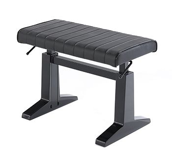 A bench with two legs and one foot rest.